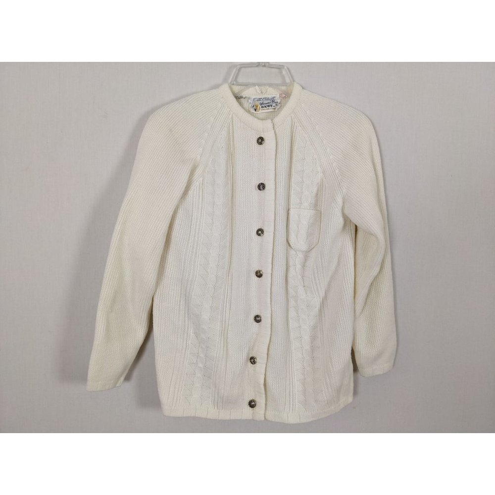 Vintage BANFF Ltd. Acrylic white women Cardigan size 38‎ M